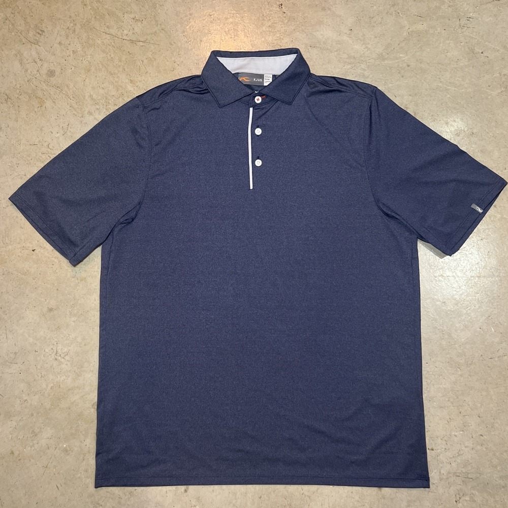 KJUS Shirt Mens 50 Medium Blue Cooling Polo Short Sleeve Stretch Golf UPF 50+